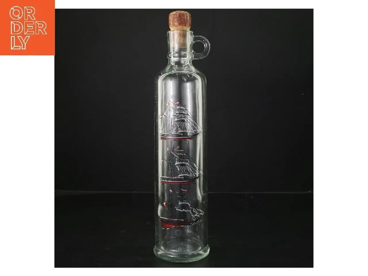 Billede 1 - Dekorativ glaskaraffel med korkprop (str. 33x8 cm)