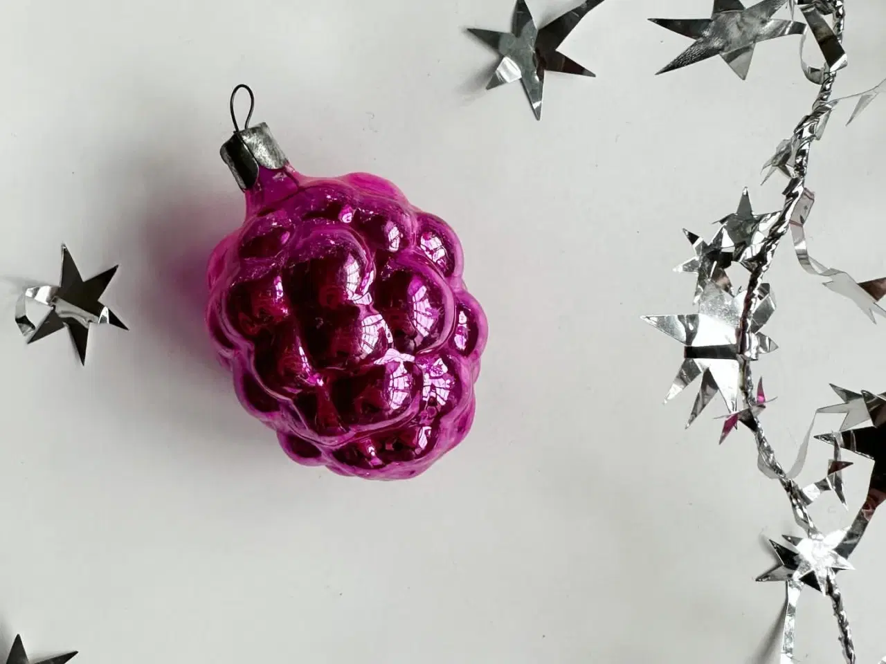 Billede 3 - Vintage julekugle, semitransparent drue, pink