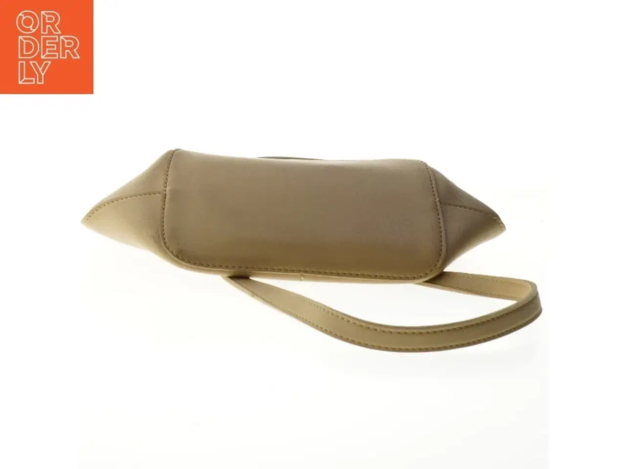 Billede 3 - Beige skuldertaske i læderlook (str. 33,5x24,5 cm)