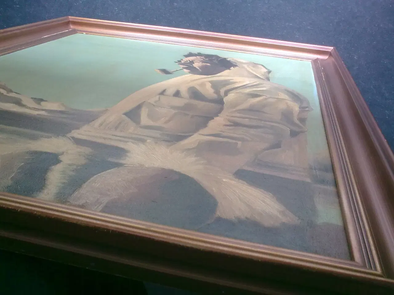 Billede 4 - Grønland 1952 Inuit oliemaleri