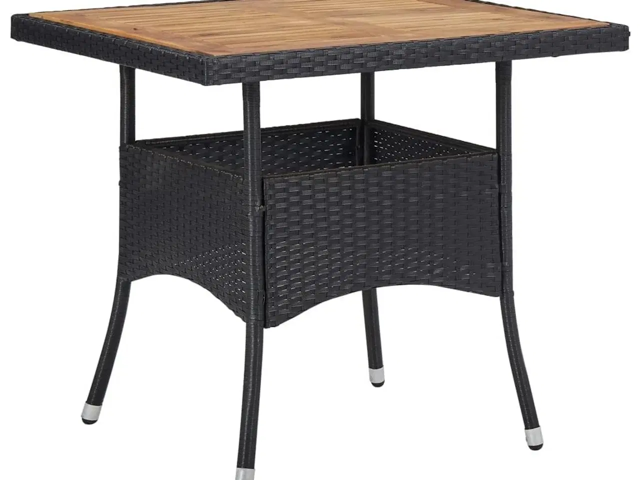Billede 1 - Udendørs spisebord polyrattan og massivt akacietræ sort