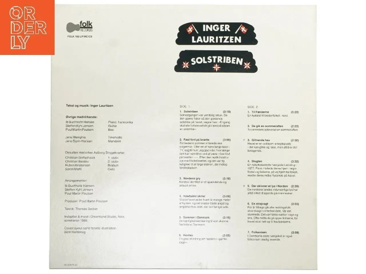 Billede 2 - Inger Lauritzen - Solstriben LP