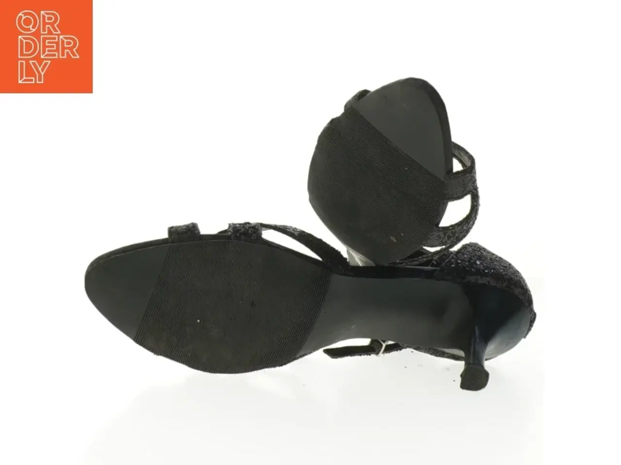 Billede 4 - Sort højhælet sko med glitter fra Bianco (str. 39 )