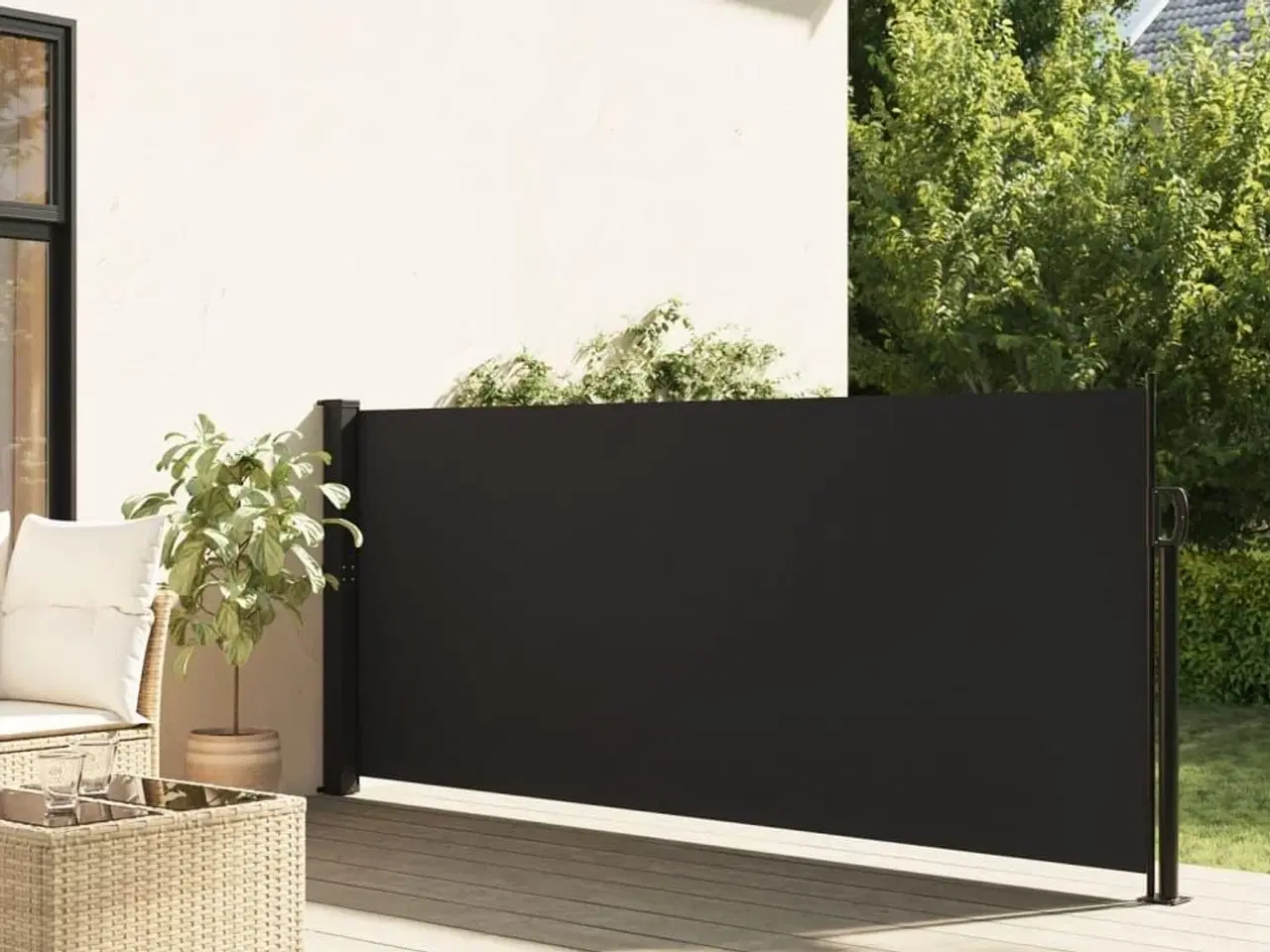 Billede 1 - Sidemarkise 117x300 cm sammenrullelig sort