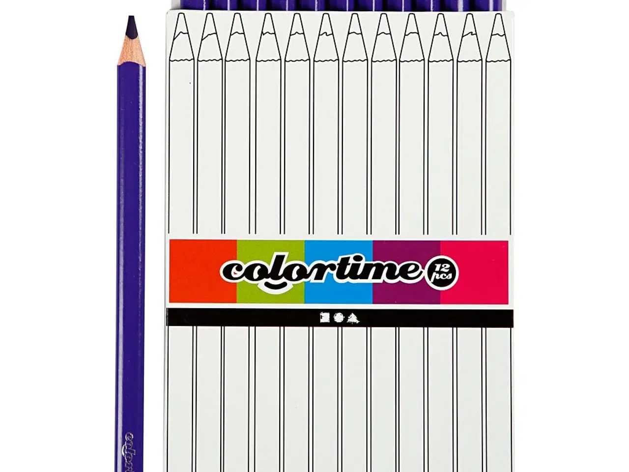 Billede 1 - Colortime Farveblyanter, L: 17,45 cm, mine 5 mm, JUMBO, lilla, 12stk./ 1 pk.