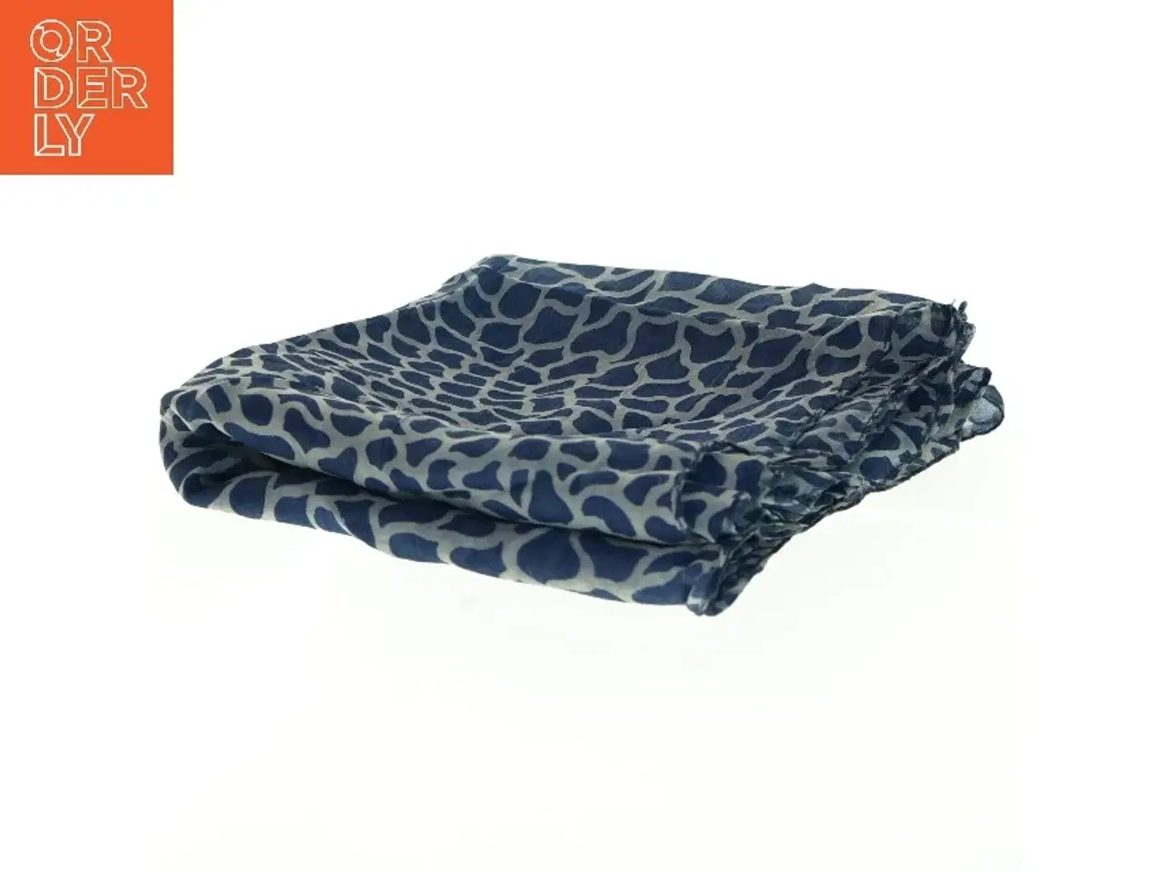 Billede 1 - Blåt mønstret tørklæde (str. 150 x. 35 cm)