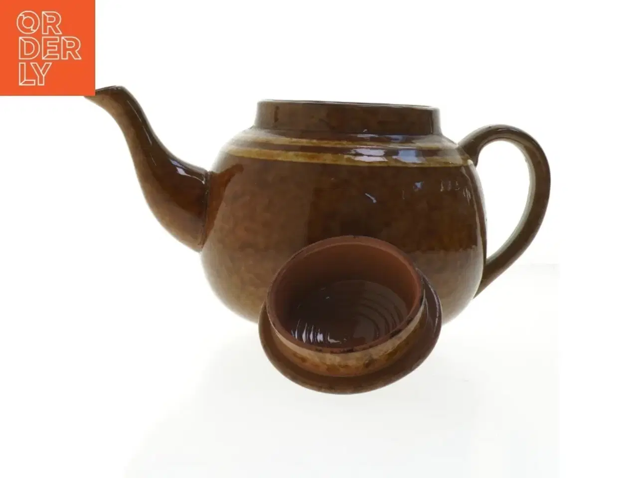 Billede 3 - Brun keramisk tekande (str. 28x18 cm)