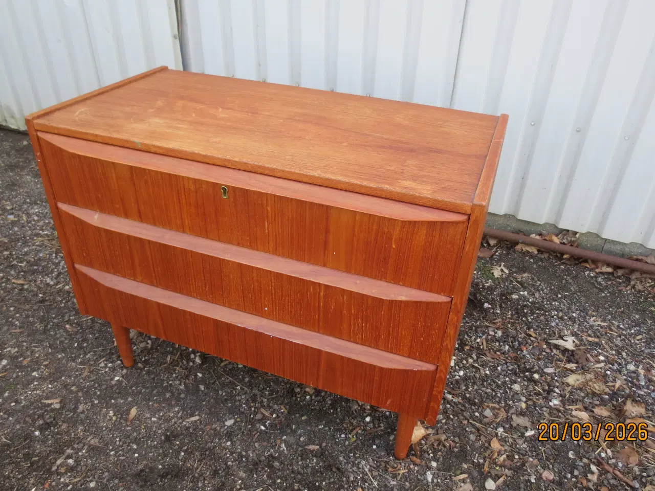 Billede 2 - 1 stk Teak Kommode med 3 skuffer