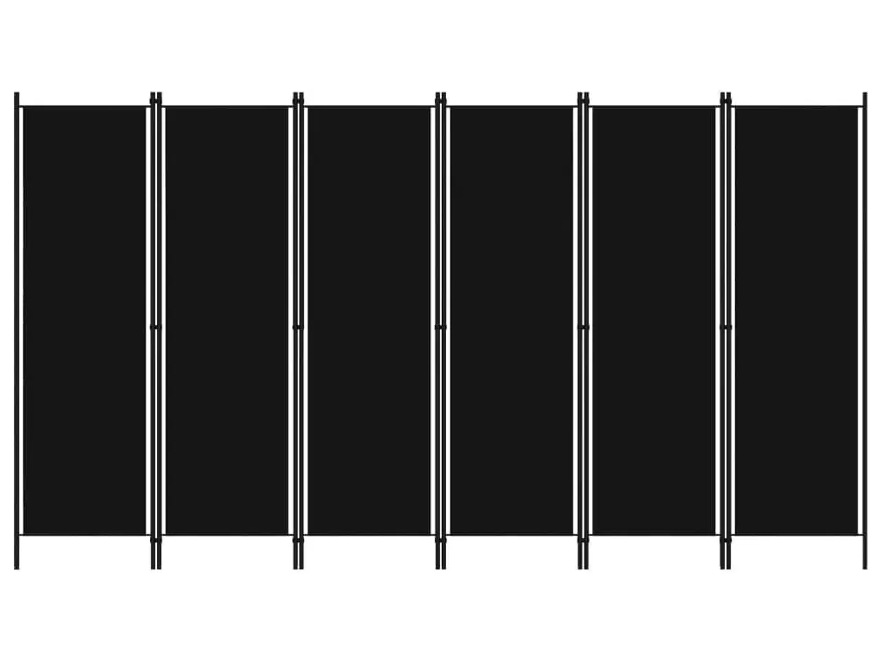 Billede 1 - 6-panels rumdeler 300 x 180 cm sort