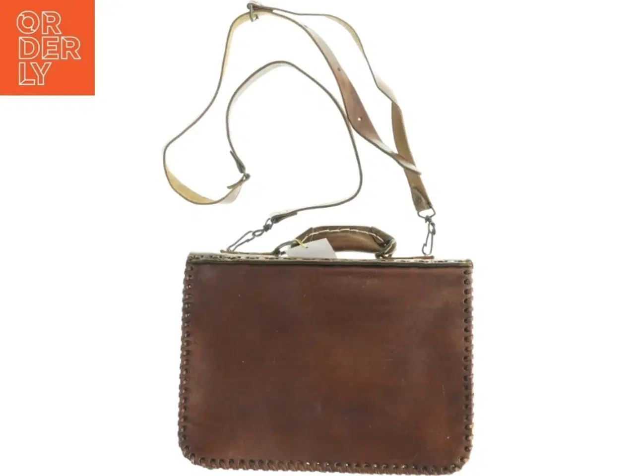 Billede 2 - Læder skuldertaske (str. 30 x 22 cm)