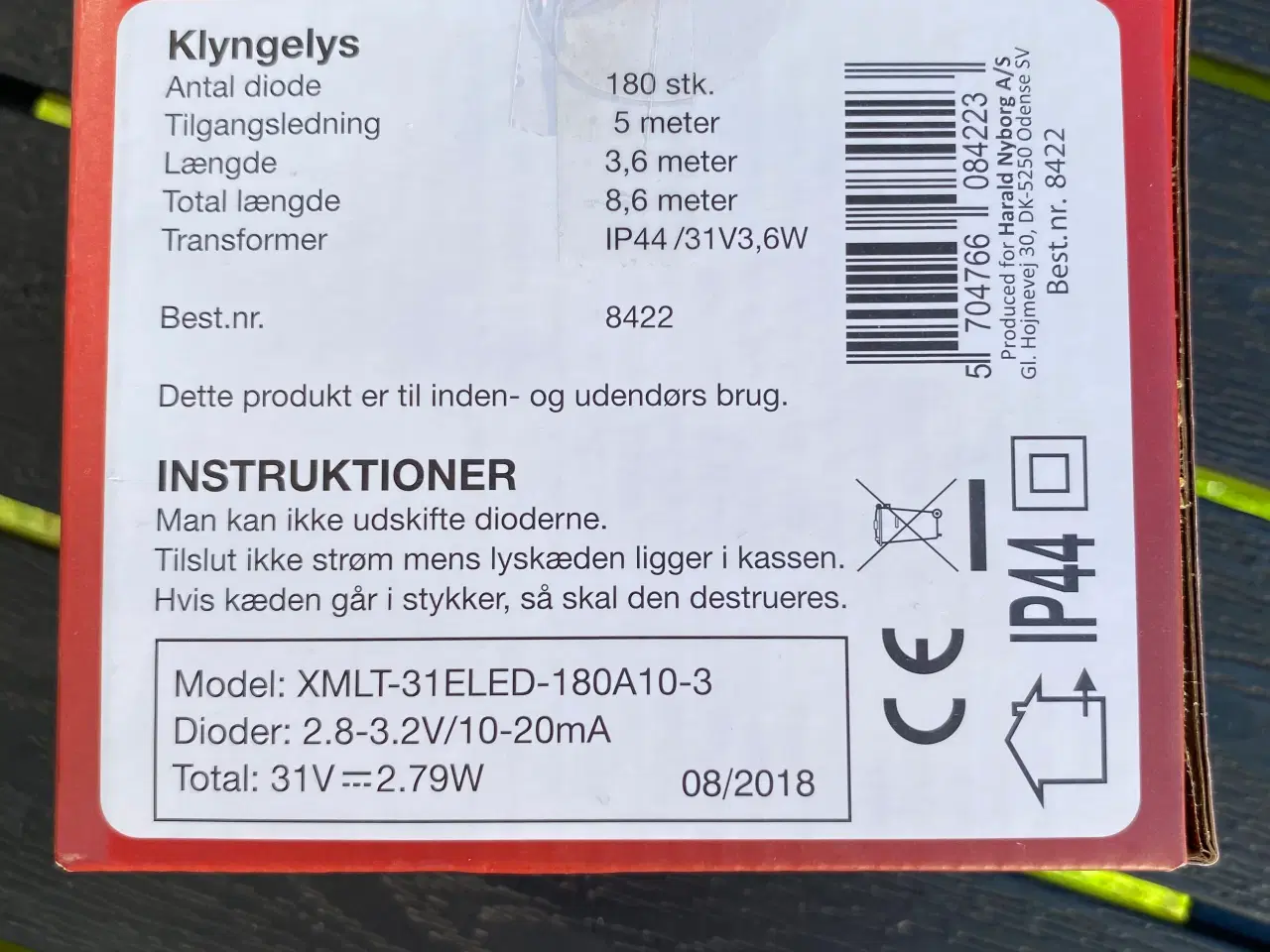 Billede 2 - ⭐️ Klyngelys 180 LED – varm hvid – inde/udendørs