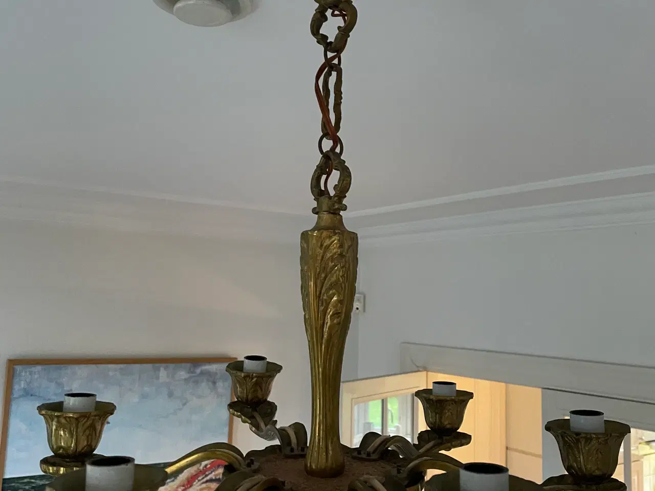 Billede 5 - Messing lysekrone 6 arme