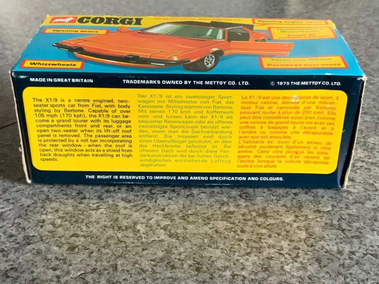 Billede 8 - Corgi Toys No. 314 Fiat X1/9 Bertone, scale 1:36