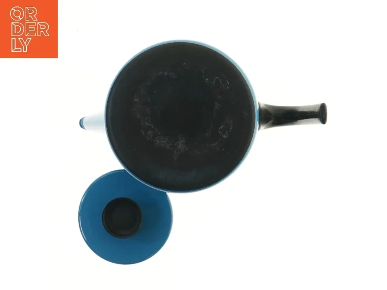 Billede 4 - Lotus Lyngby Blå kaffekande med låg (str. Ø 10 cm længde 17 cm)