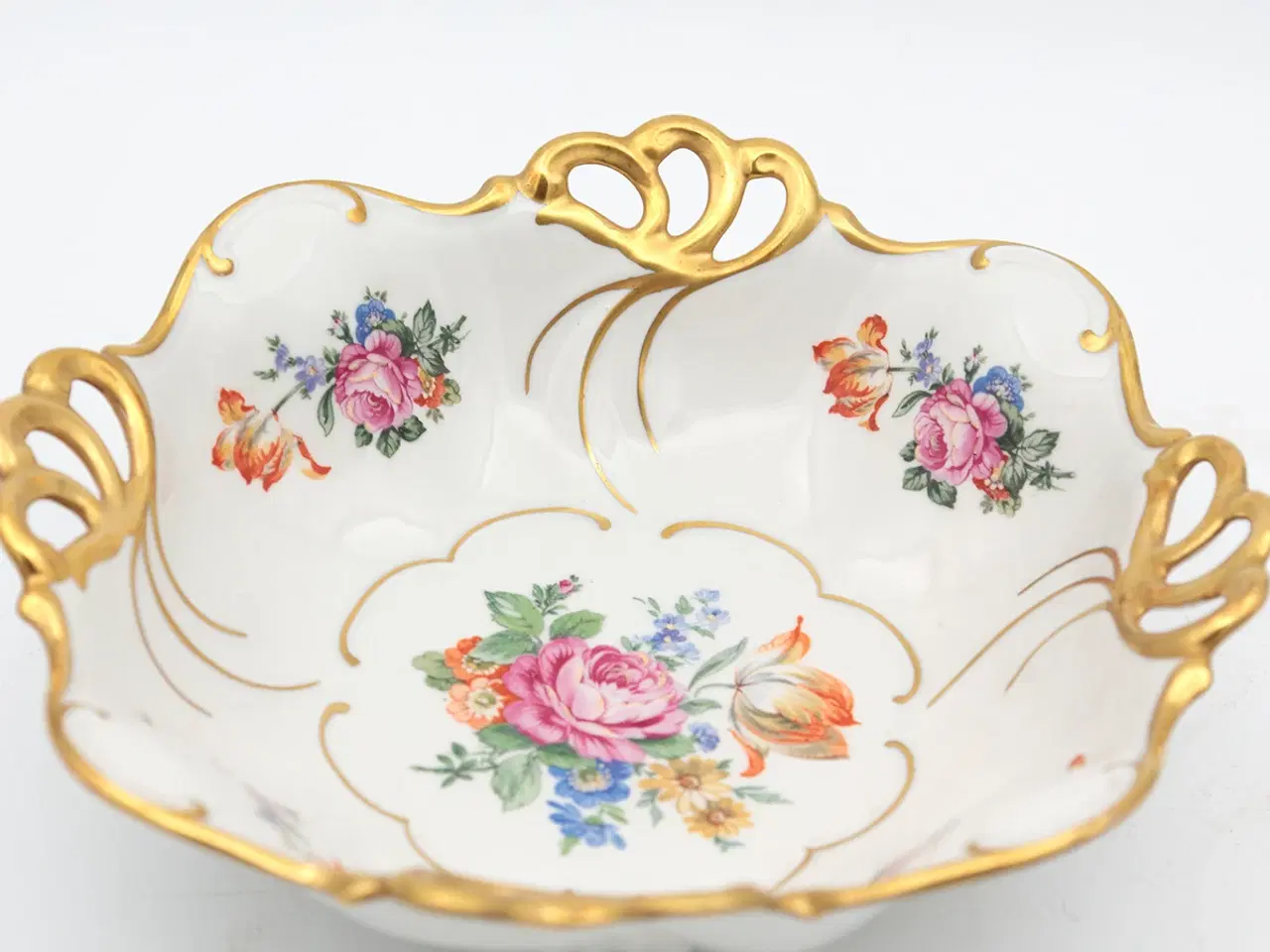 Billede 4 - Stor vintage tysk håndemaljeret porcelænsskål fra 