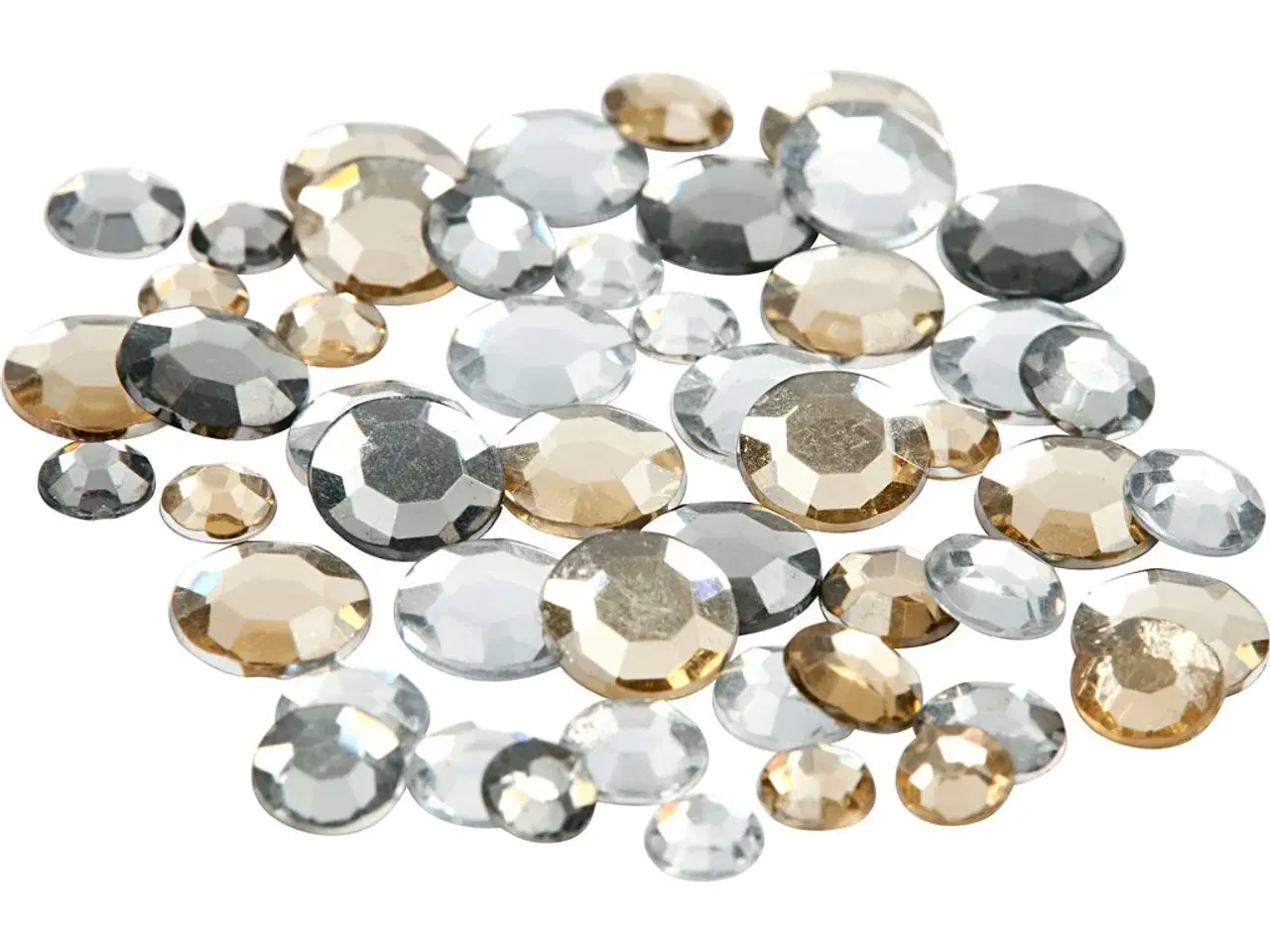 Billede 1 - Gyldne Rhinsten 6-12 mm, 360 stk. til Dekoration