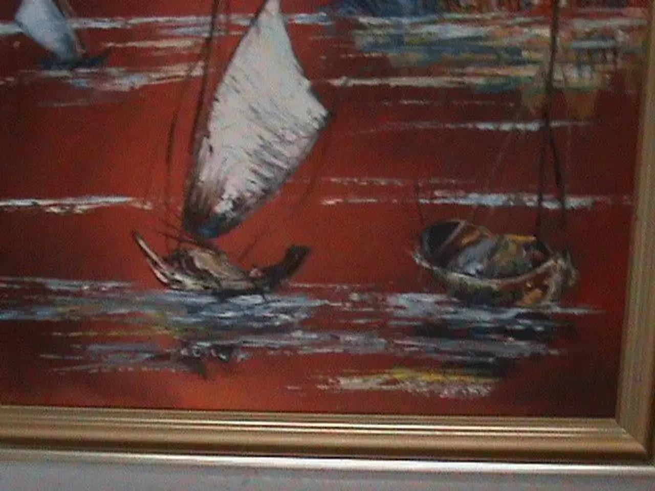 Billede 3 - Maritimt maleri i klare farver