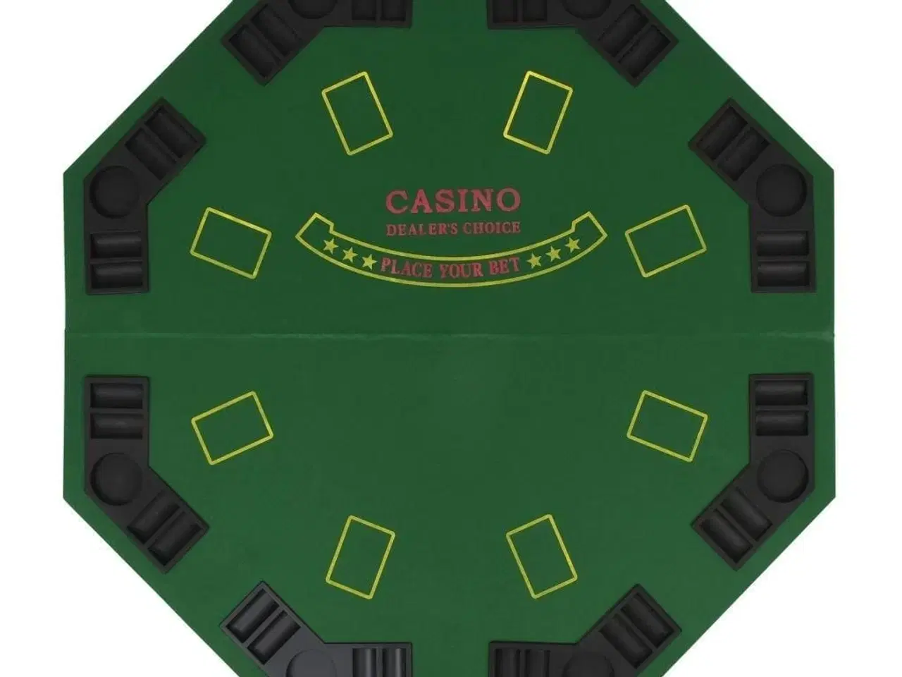 Billede 4 - Foldbar pokerbordplade til 8 spillere ottekantet grøn