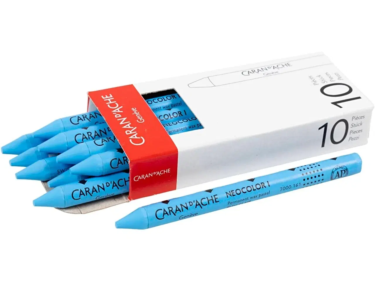Billede 1 - CARAN D’ACHE Neocolor I, L: 10 cm, tykkelse 8,5 mm, light blue (161), 10stk./ 1 pk.