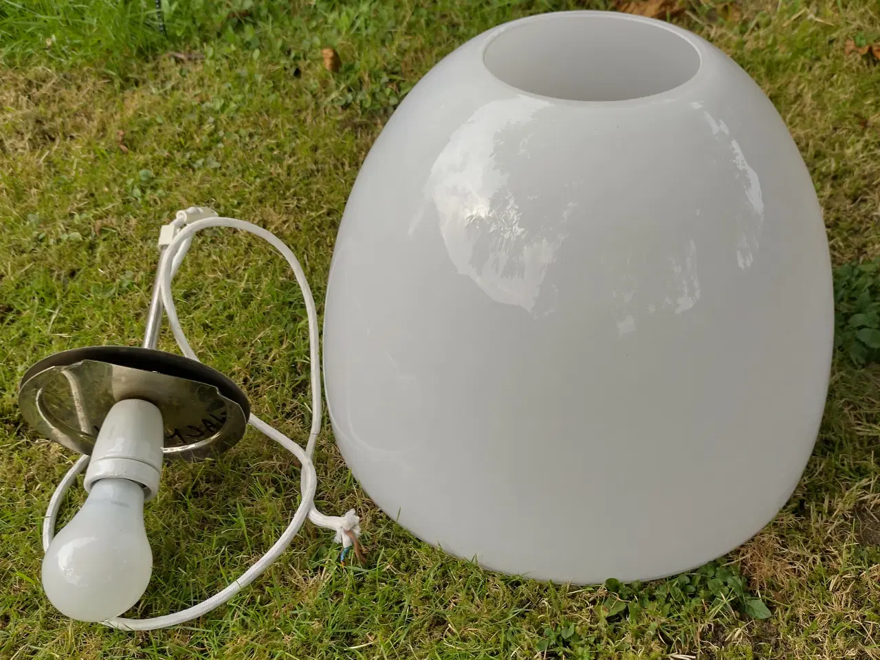 Billede 1 - hvid glas pendel lampe