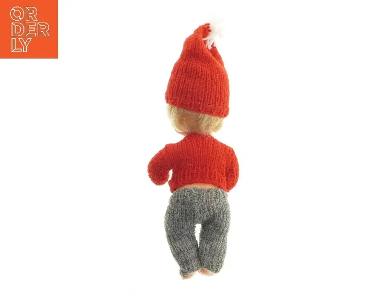 Billede 2 - Dukke med strikket tøj (str. 25 cm)