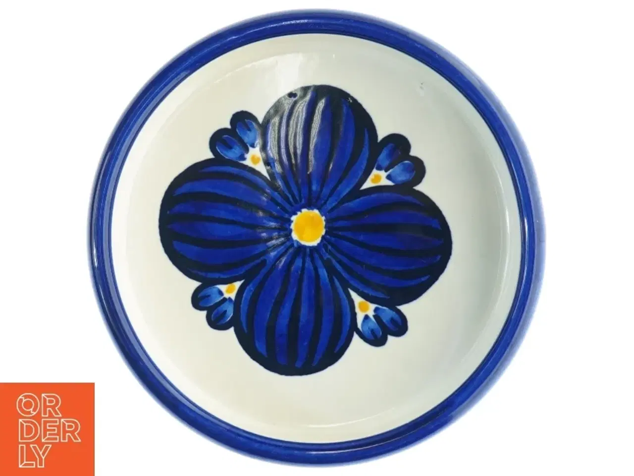 Billede 2 - Keramik fad med blomst fra Knabstrup Denmark (str. 18 x 4 cm)
