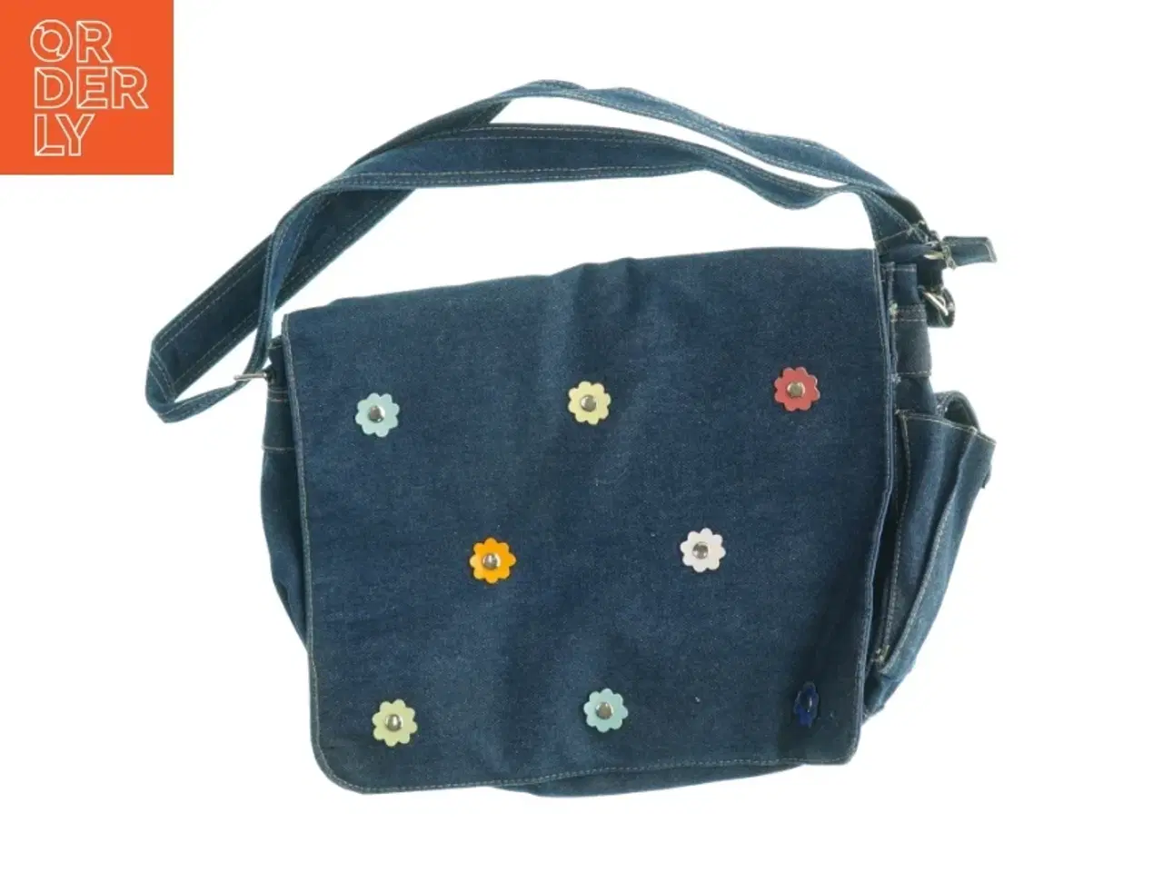 Billede 1 - Denim skuldertaske (str. 35 x 28 x 10 cm)