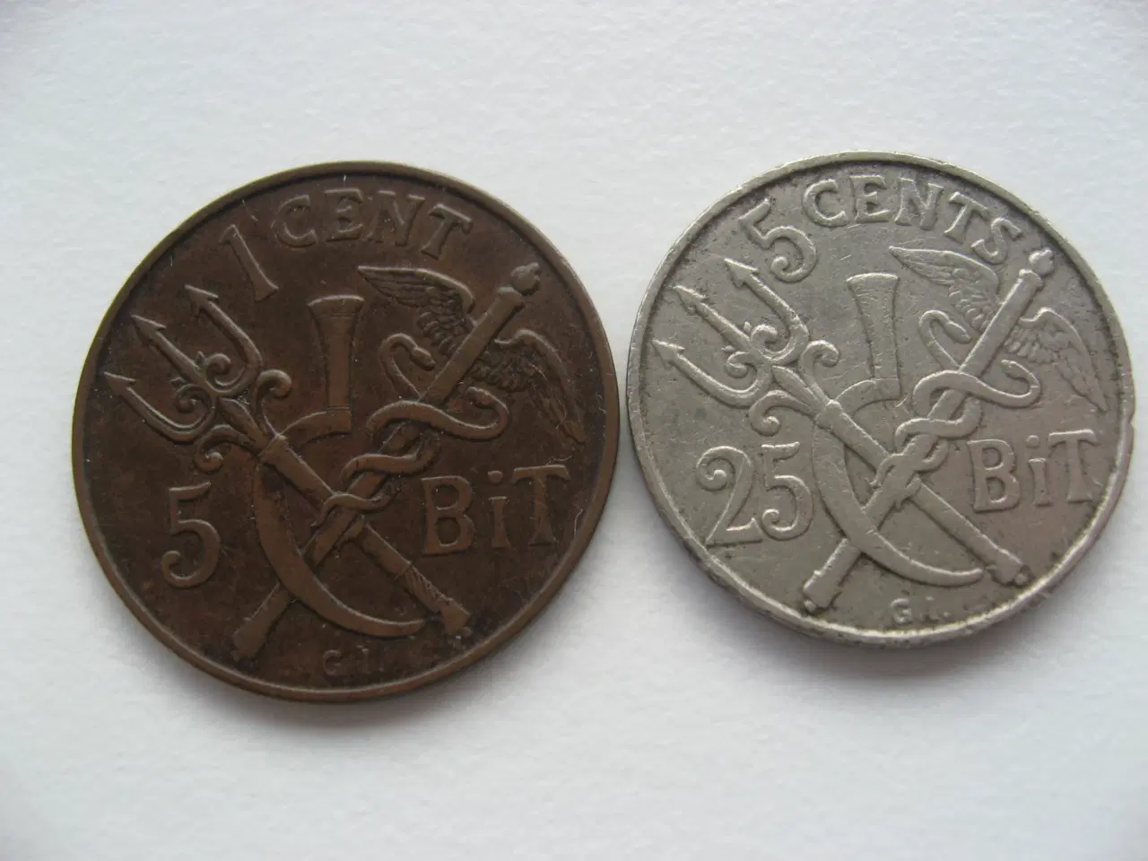 Billede 1 - DVI Flotte 1 Cent/5 Bit & 5 Cents/25 Bit 1905.