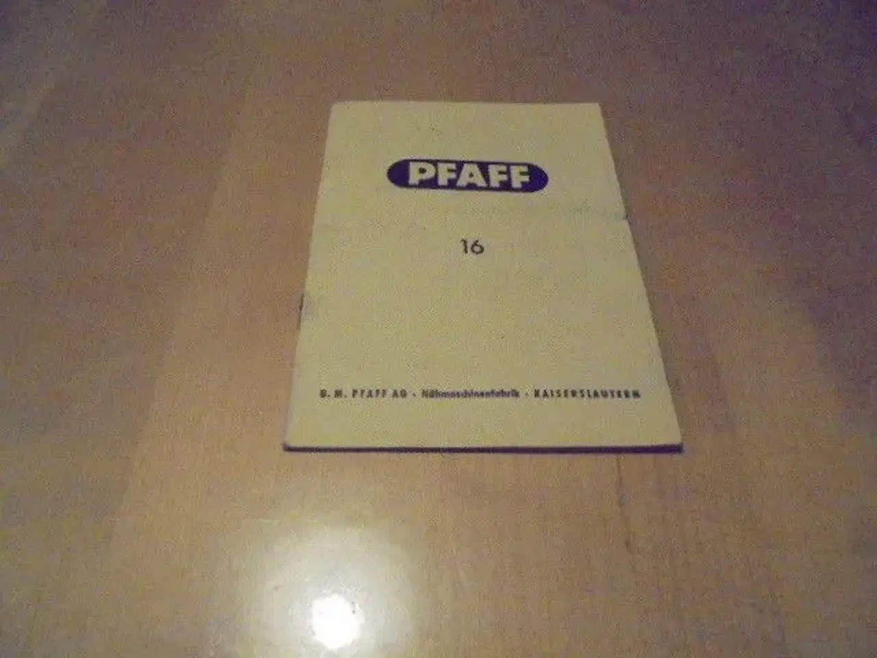 Billede 1 - Instruktionsbog til Pfaff 16 symaskine - pedaldrev