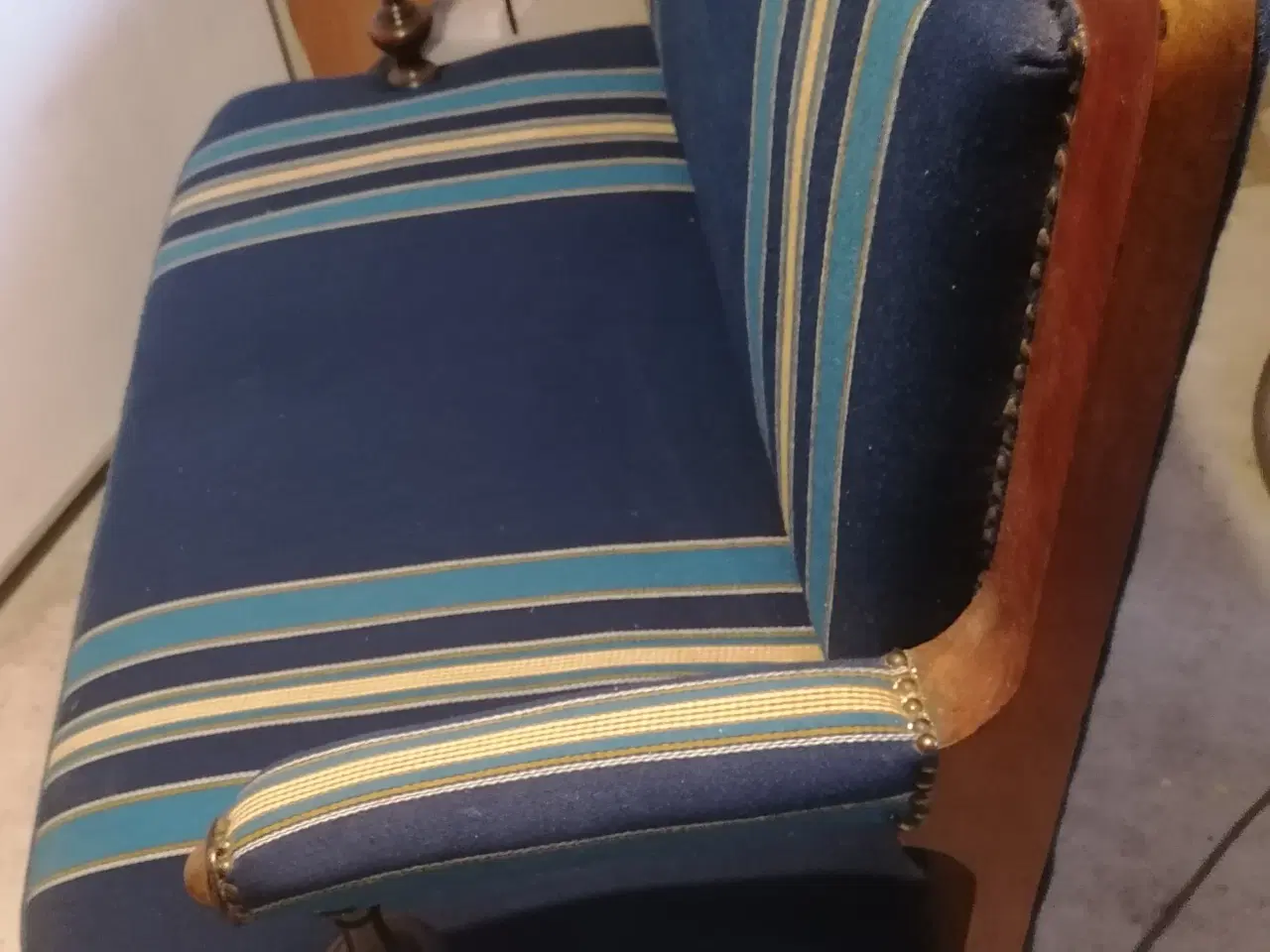 Billede 2 - Retro sofa med stribet uld stof 
