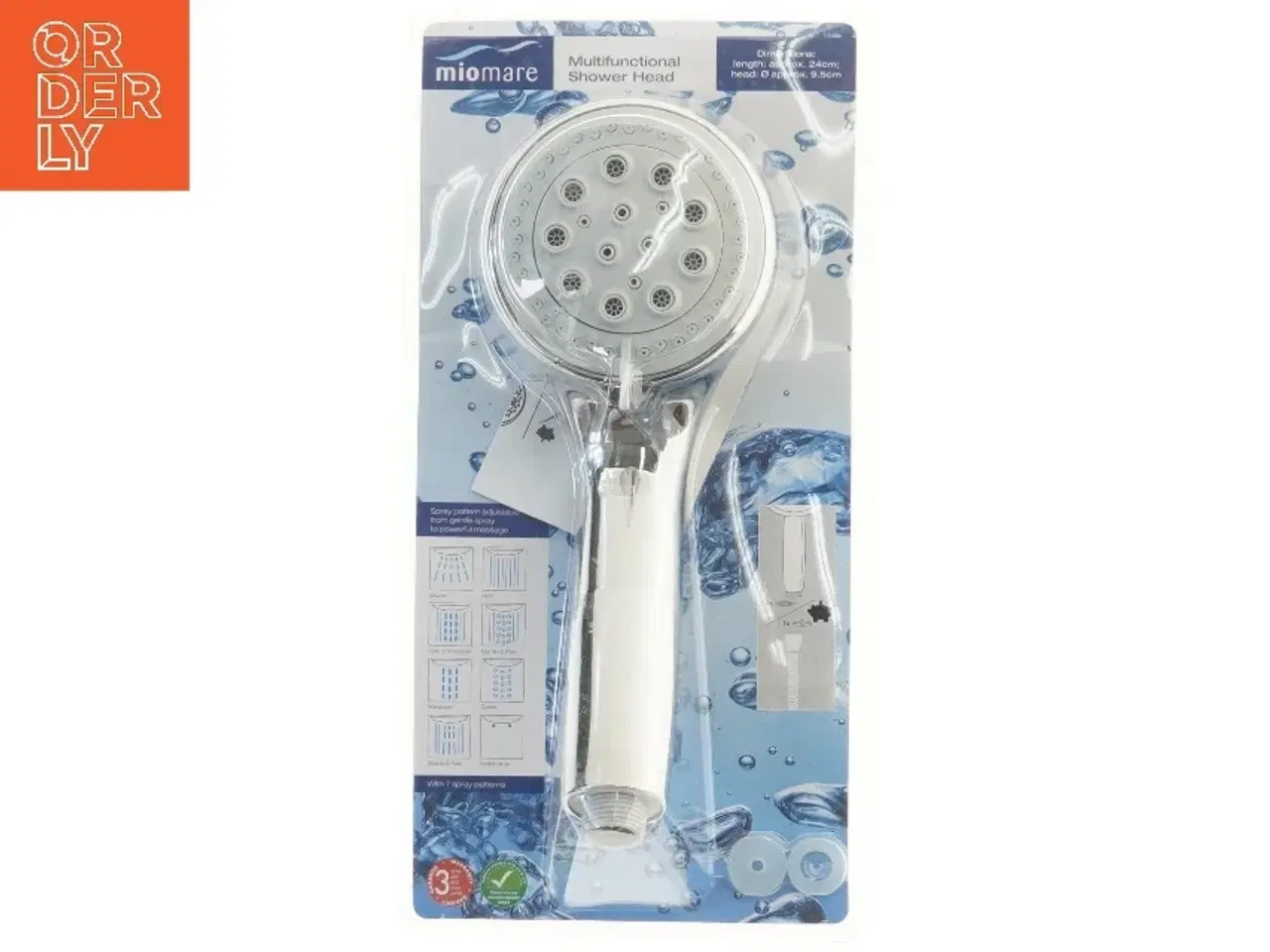 Billede 1 - Brusehoved med flere funktioner fra Miomare (str. Ø 9,5 cm længde 24 cm)