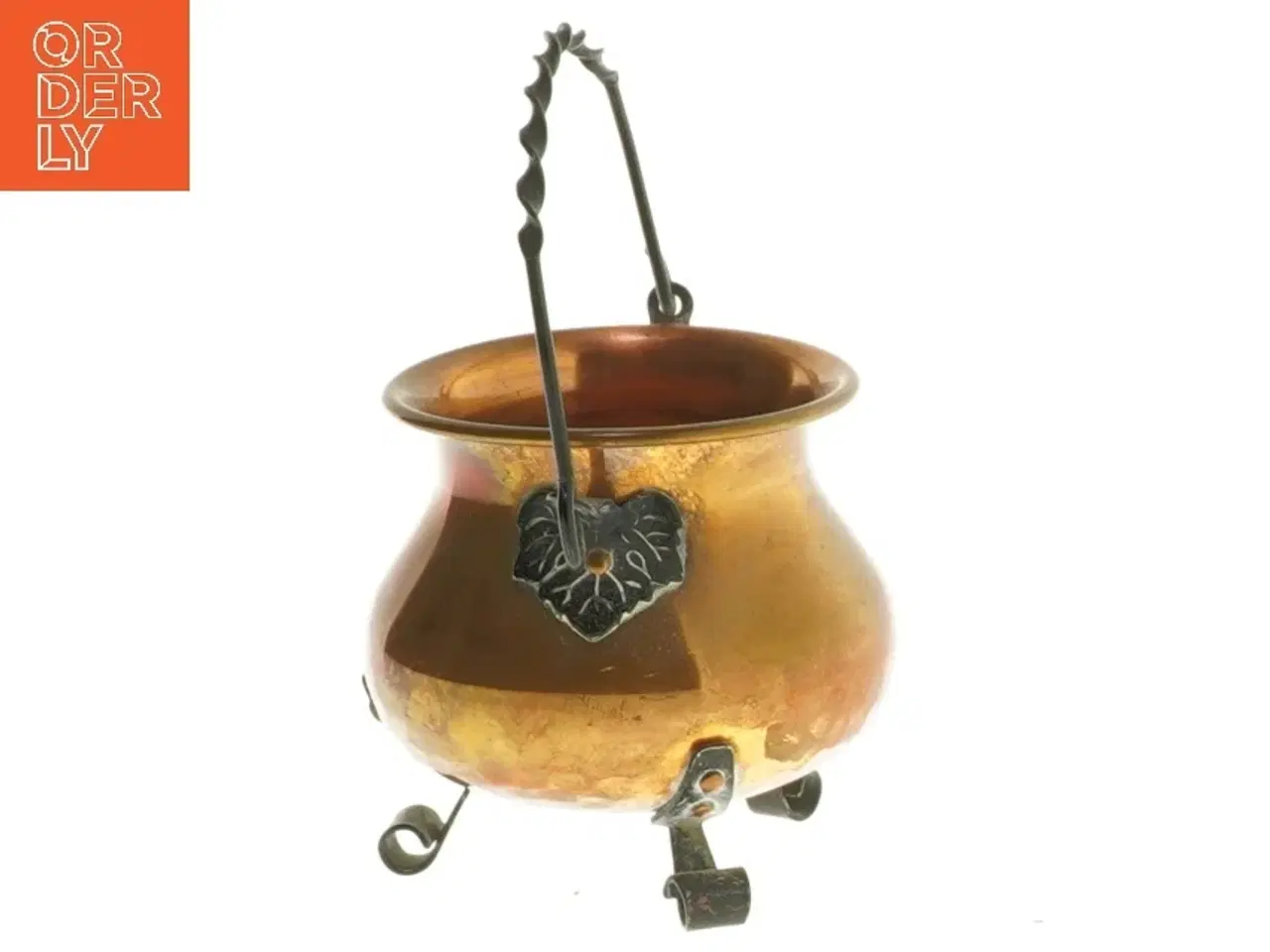 Billede 2 - Lille kobbergryde med hank (str. Ø 6 cm længde 6,5 cm)