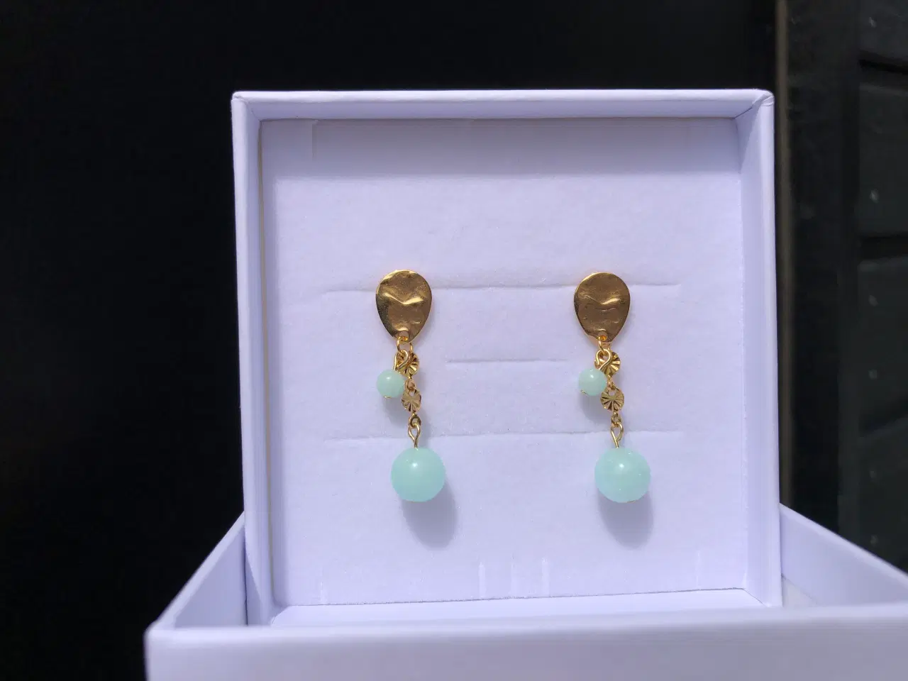 Billede 2 - 🏝️Friske sommer Ørestikker “Guld&Mint” 