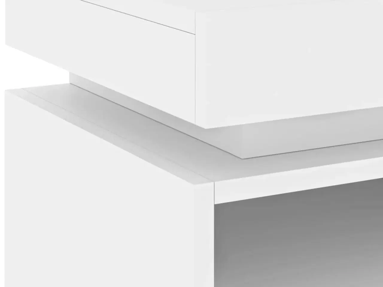 Billede 10 - Sengebord med LED-lys 40x39x48,5 cm hvid