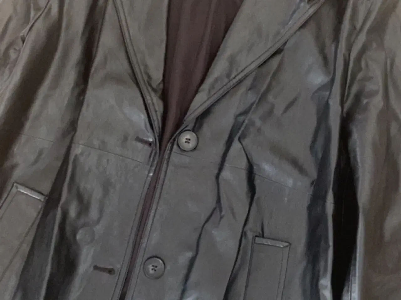 Billede 4 - Bershka frakke i læder sort str. L 