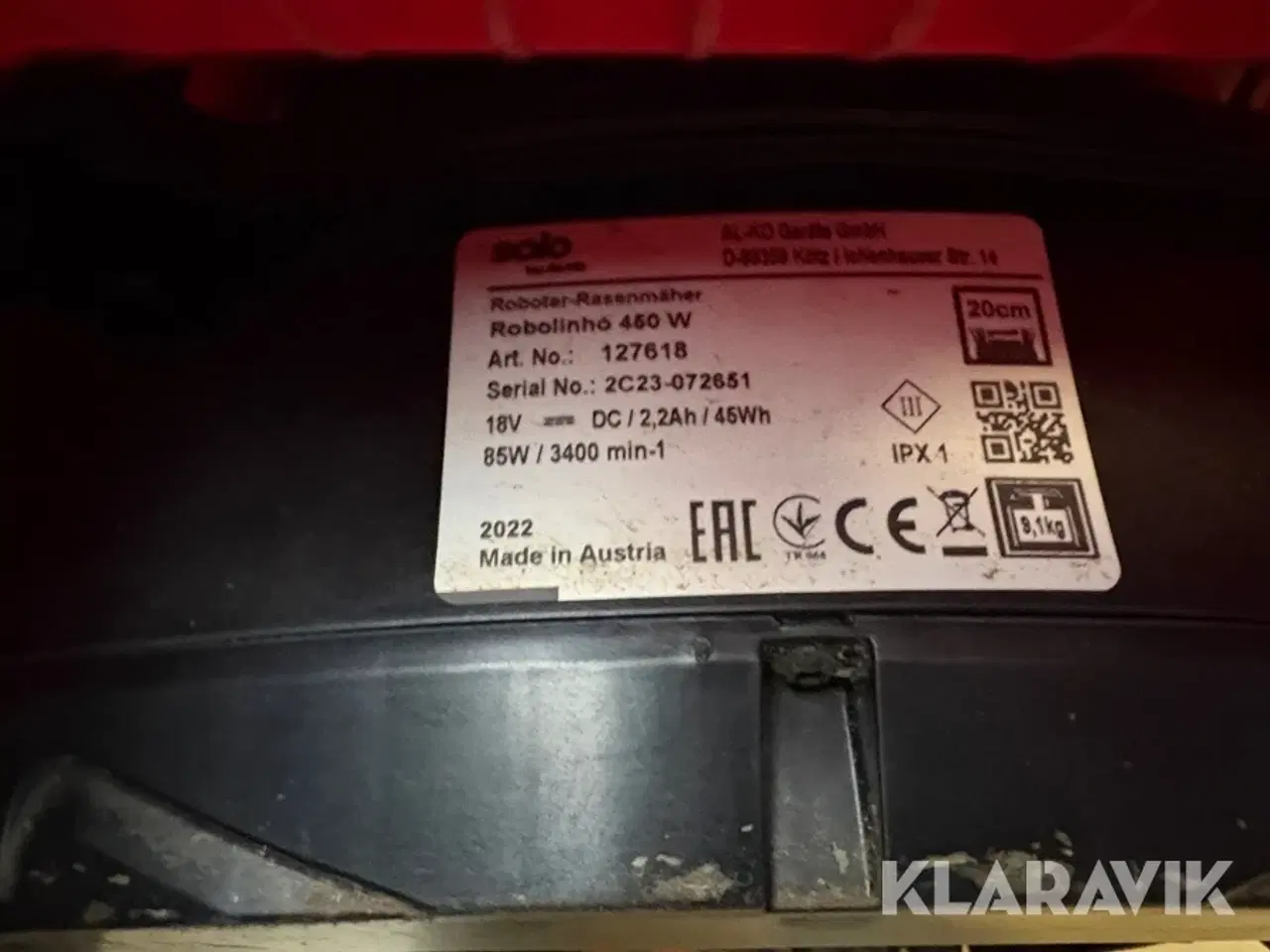 Billede 8 - Robotgræsslåmaskine AL-KO Robolinho 450 W med garage