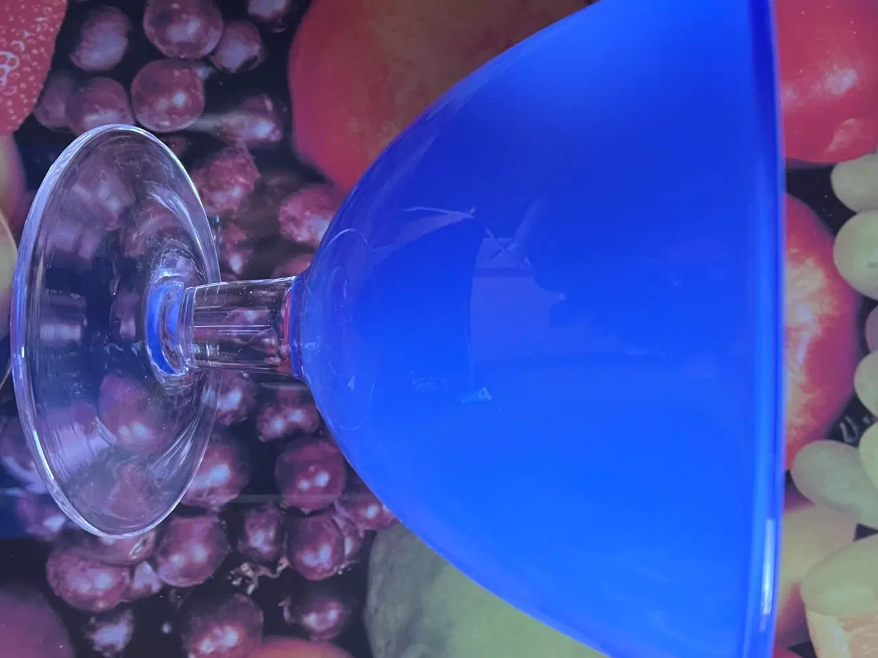 Billede 3 - Blå glas på stilk, cocktail, dessert. Giv bud.