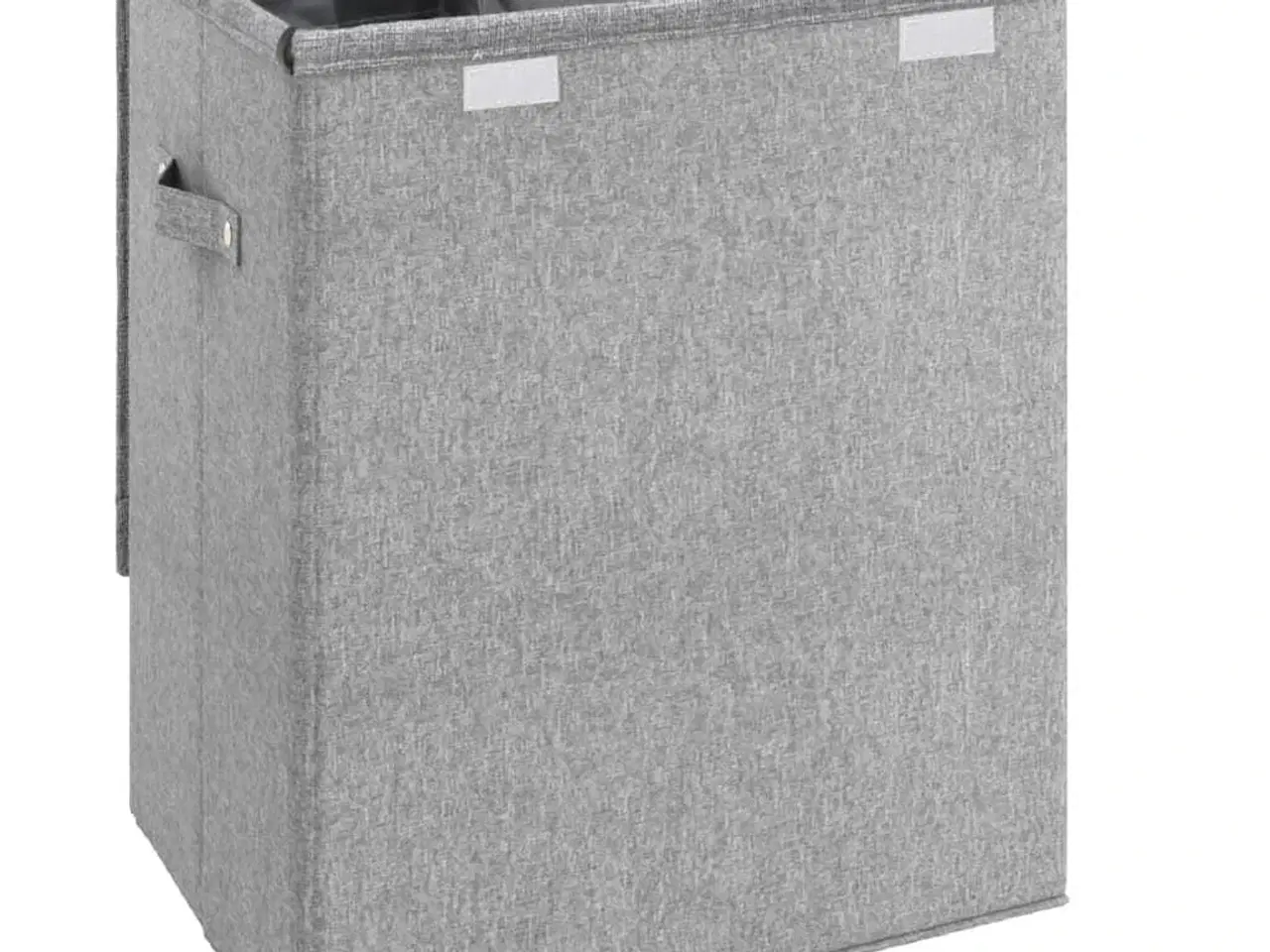 Billede 6 - Foldbar vasketøjskurv 51x34,5x59 cm kunstigt linned grå