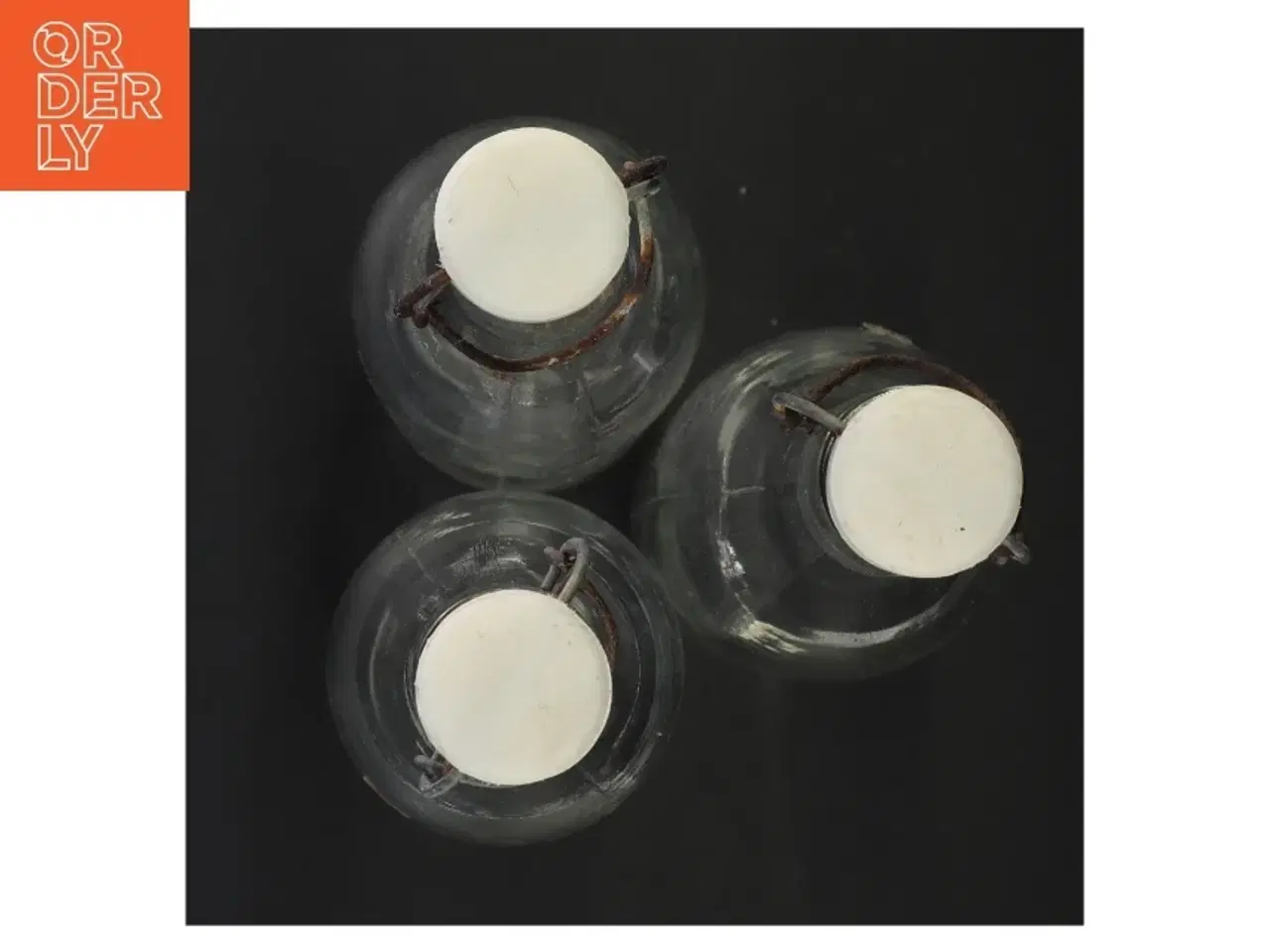 Billede 4 - Gamle glasflasker med porcelænslåg fra Galzone Denmark (str. 31 x 8 cm)