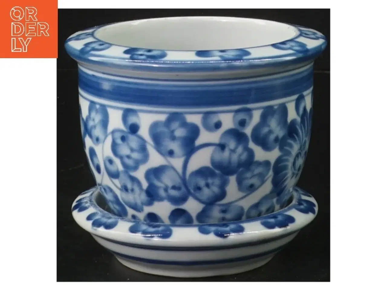 Billede 2 - Blomsterpotte med underskål (str. H 9 cm. ø. 10 cm)