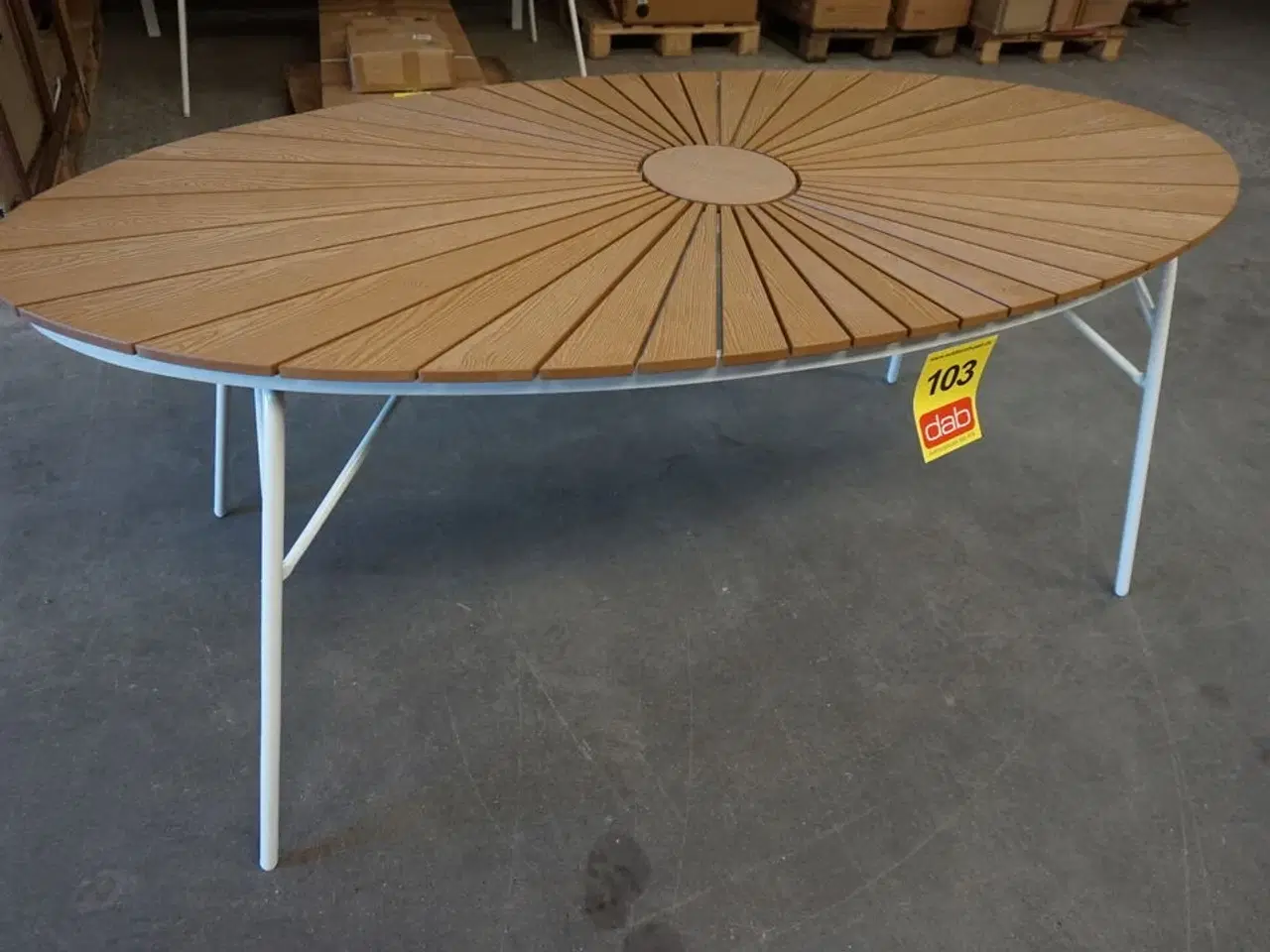 Billede 3 - Kerteminde teak - nonwood havebord 180x90 cm, hvidt stel