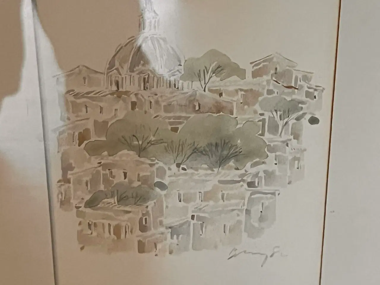 Billede 2 - Smuk original akvarel – Kristian Begtorp