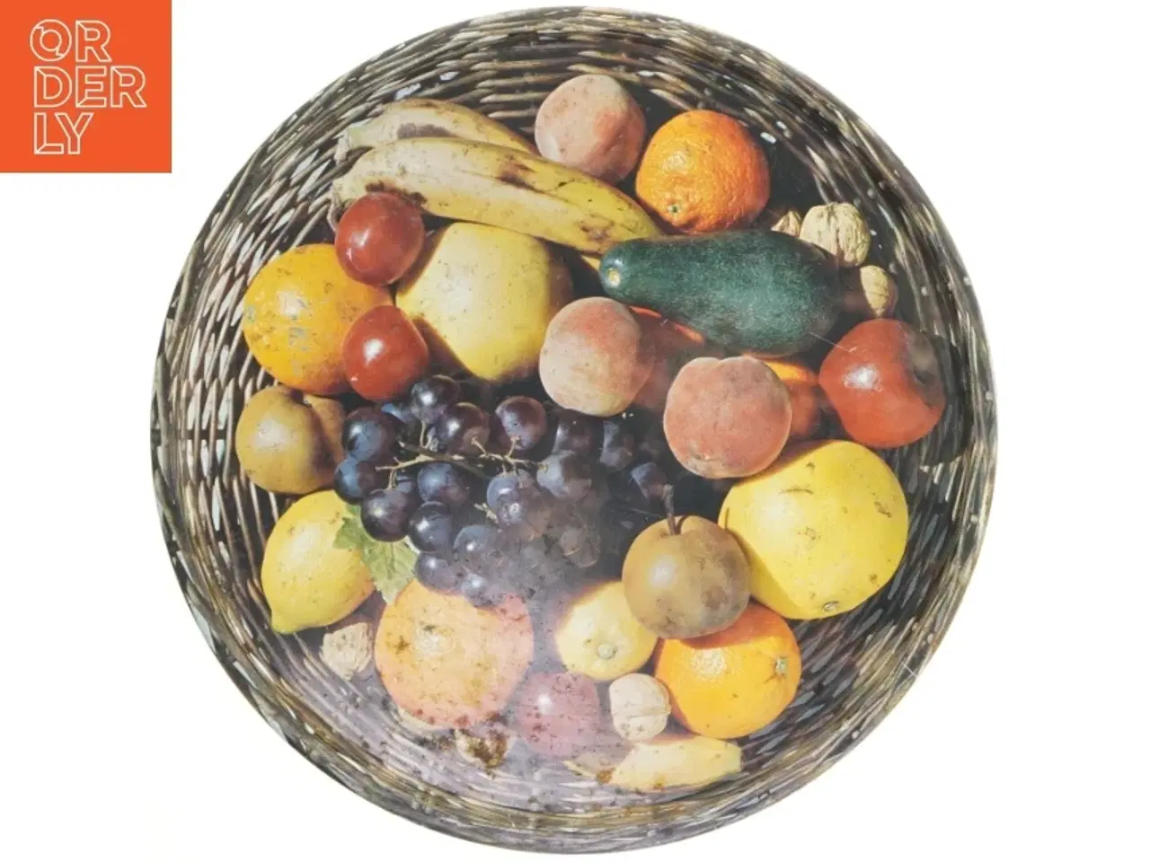 Billede 1 - Dekorativt Vintage frugtmønster Bakke(str. Ø 40 cm)