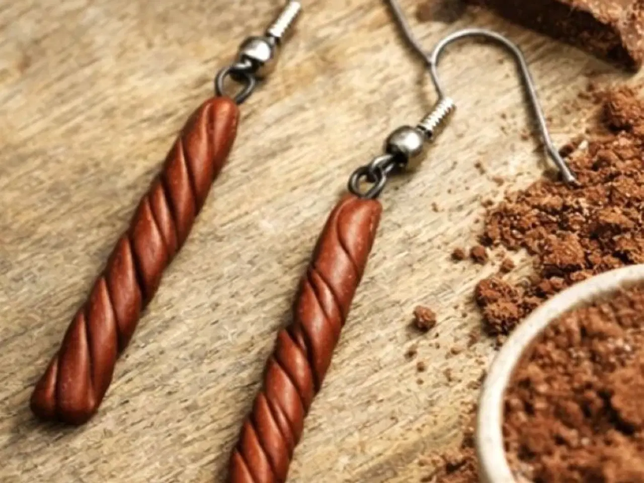 Billede 1 - Øreringe inspireret af lækker chokolade