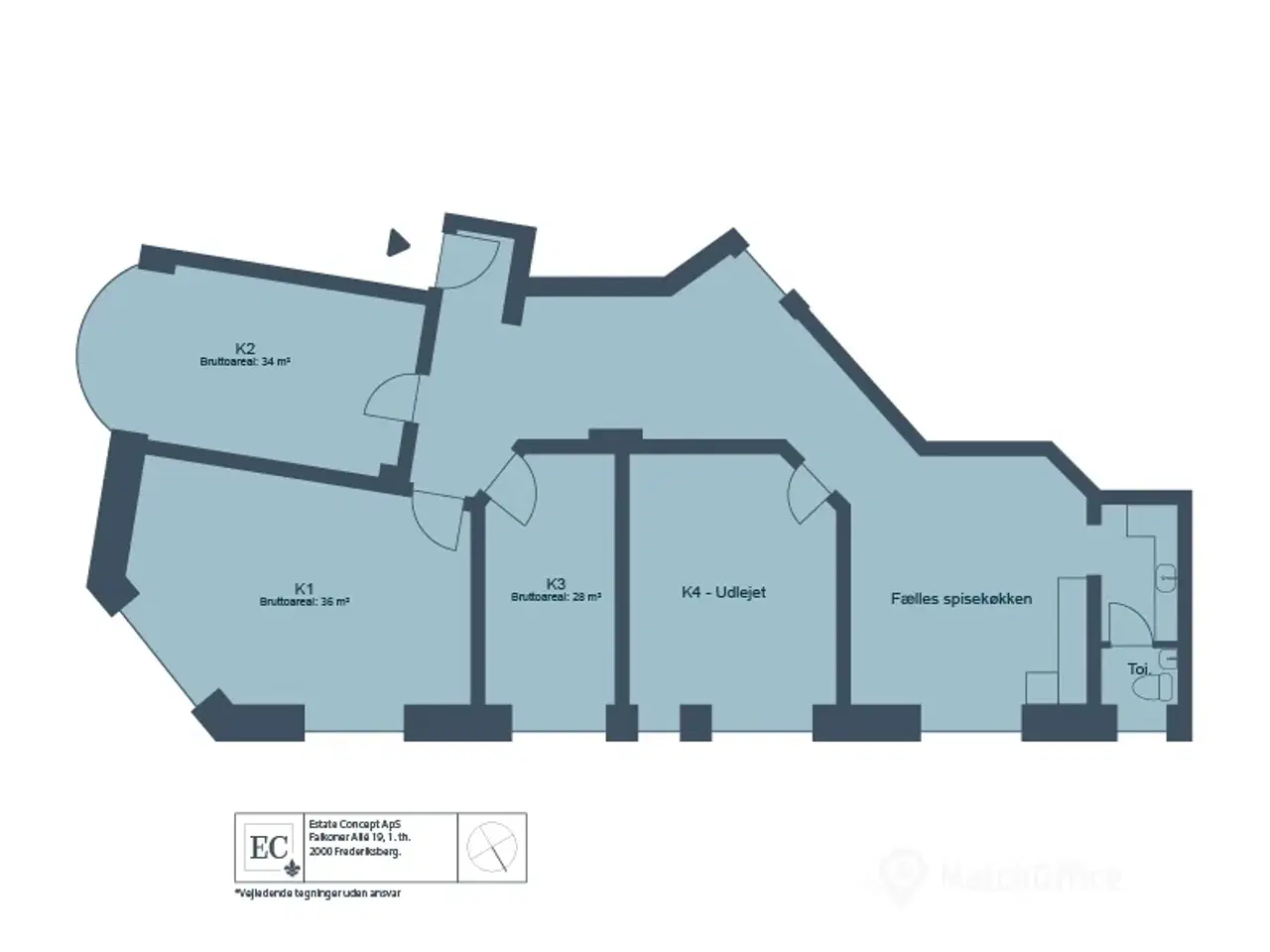 Billede 20 - UDLEJES: Lyse kontorlokaler på 28–36 m² lige ved Frederiksberg Centret