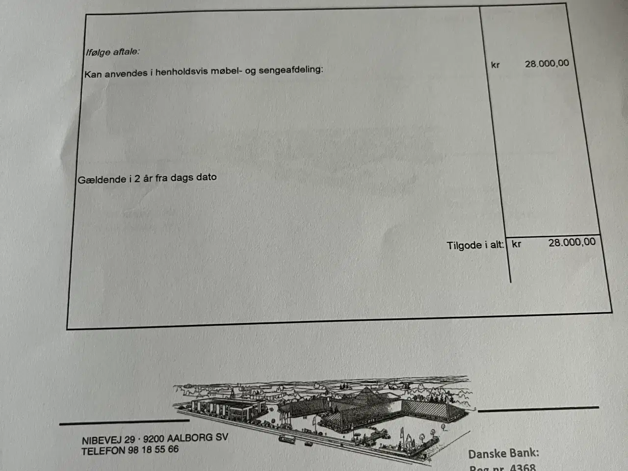 Billede 1 - Tilgodebevis - møbler 