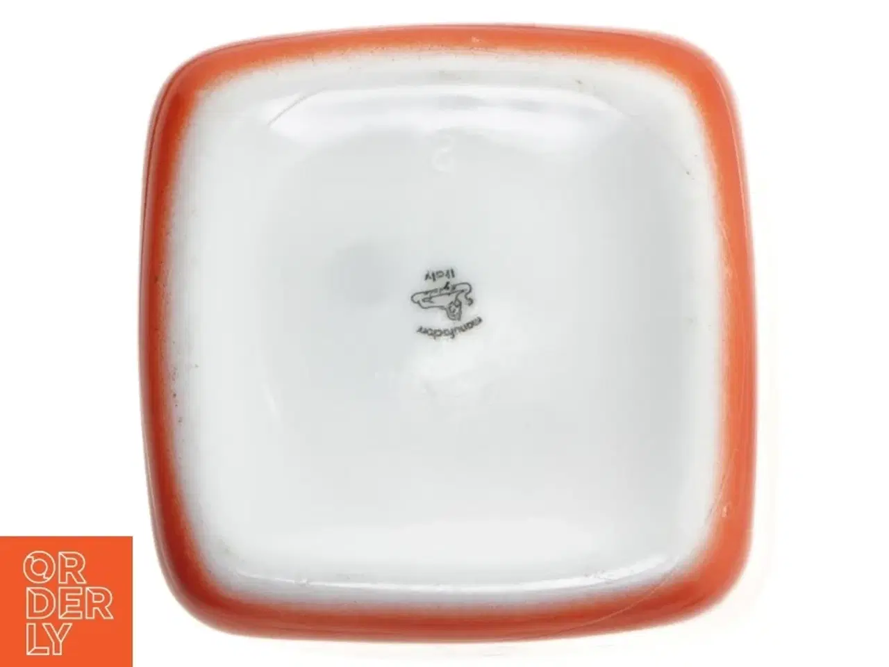 Billede 5 - Rød porcelæn beholder med låg (str. 15x9x9 cm)