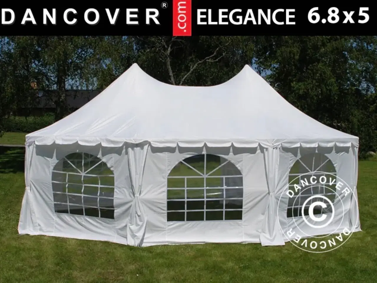 Billede 1 - Partytelt Elegance, ottekantet 6,8x5m, Hvid