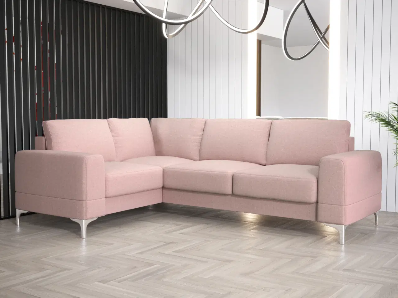 Billede 1 - ARIADNA II HJØRNESOFA 250x185 Pink RV16 VENSTRE