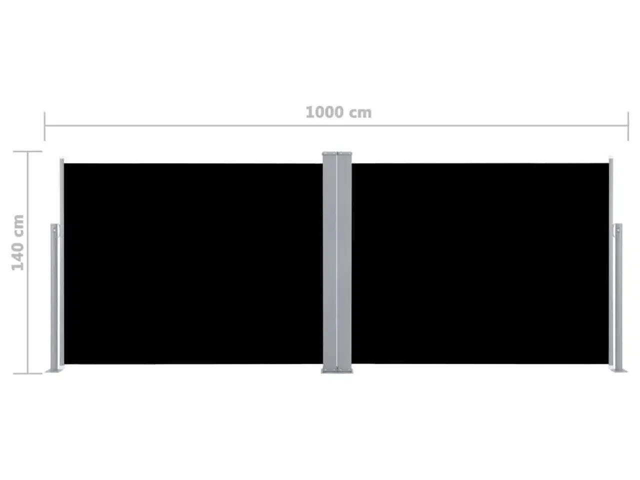 Billede 12 - Sammenrullelig sidemarkise 140 x 1000 cm sort